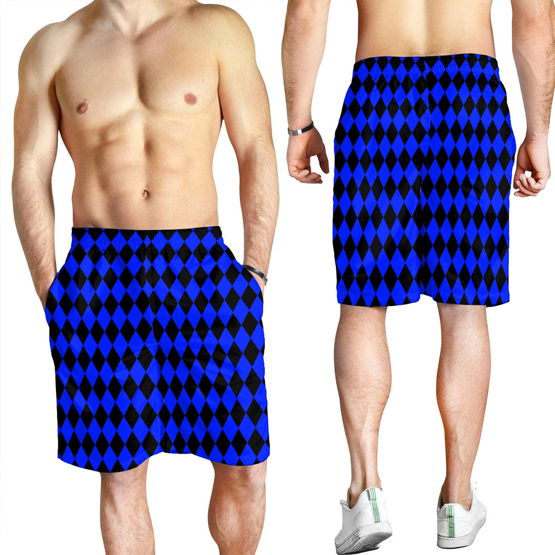 Clothing Argyle Black and Blue Men Short