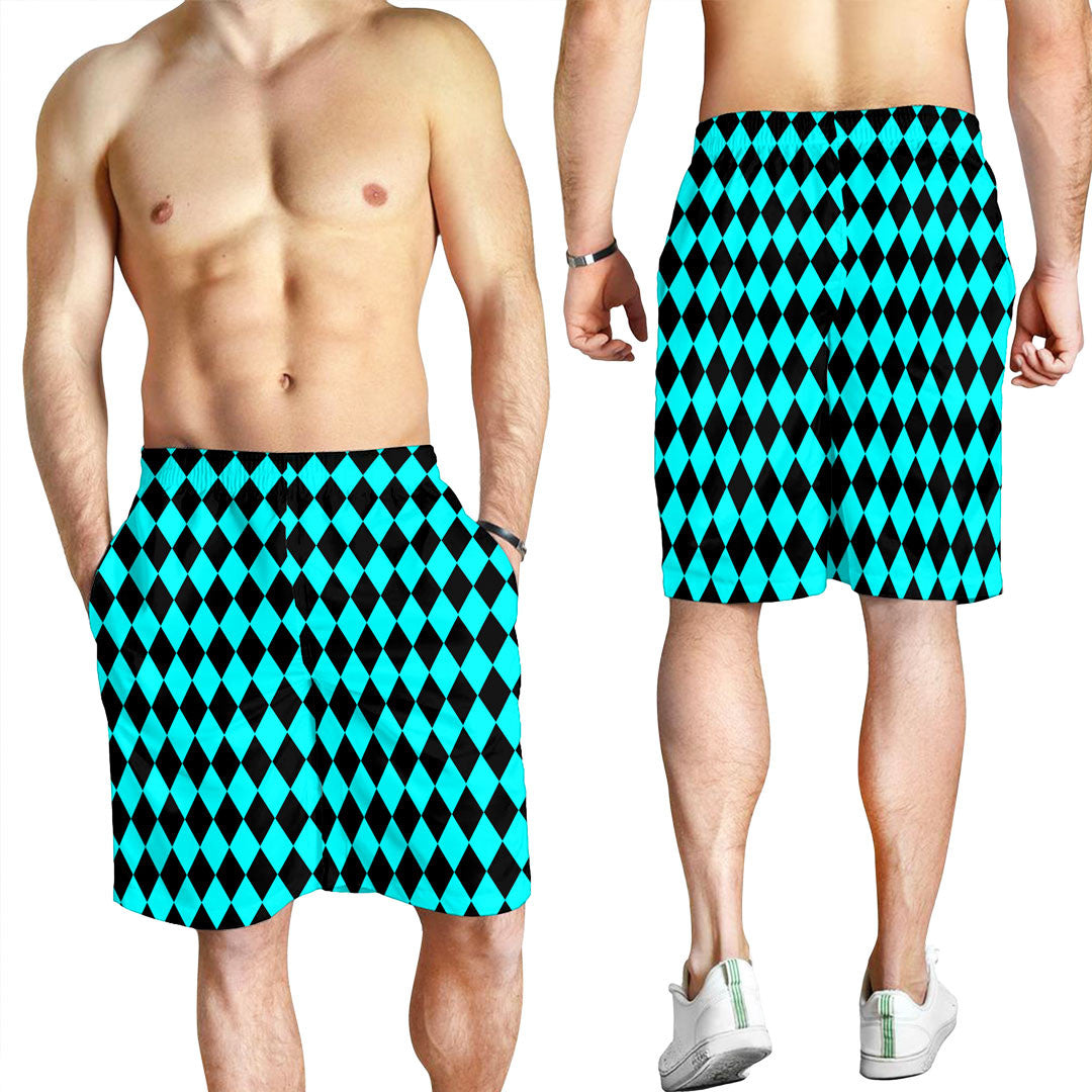 Clothing Argyle Black and Cyan Men Short