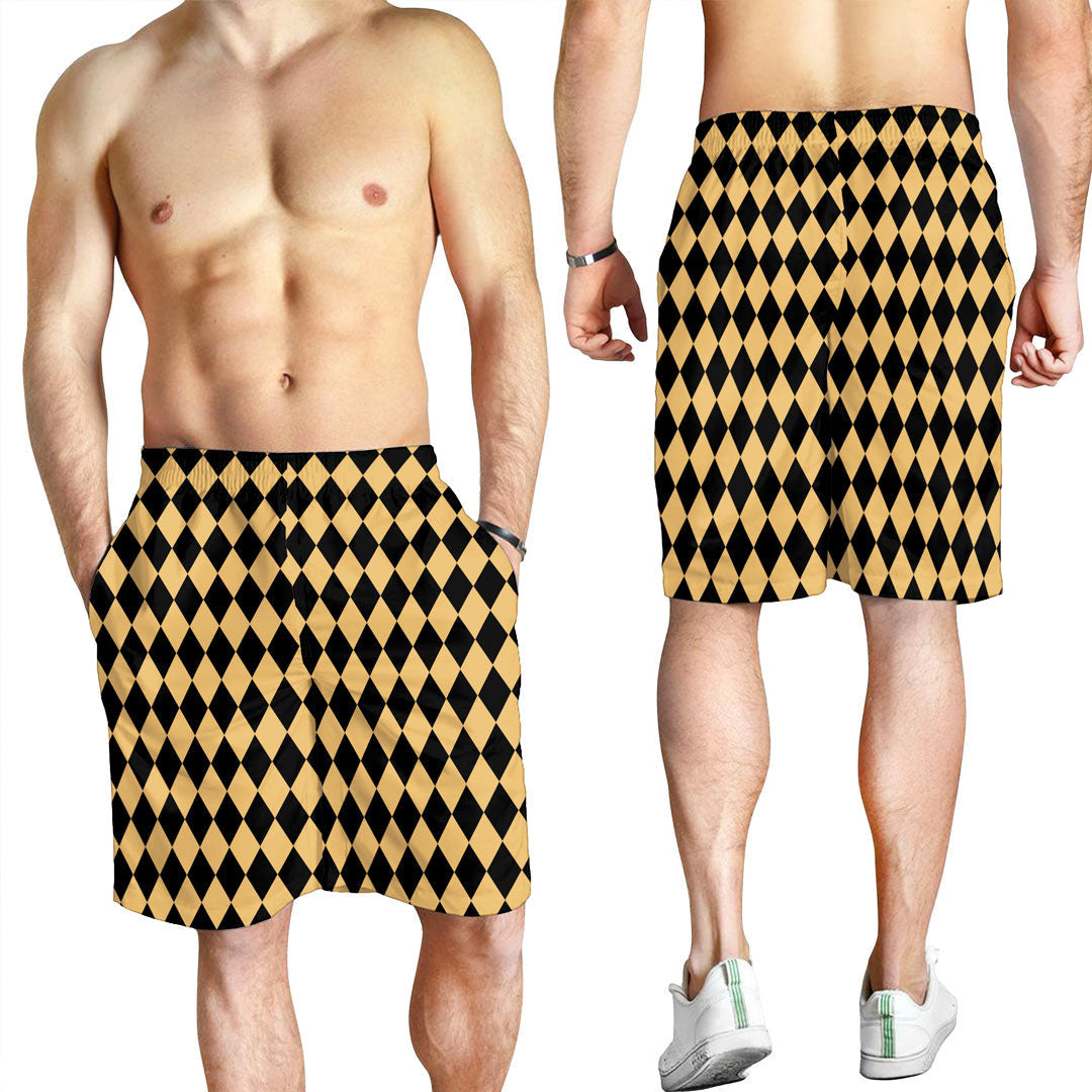 Clothing Argyle Black and Gold Men Short