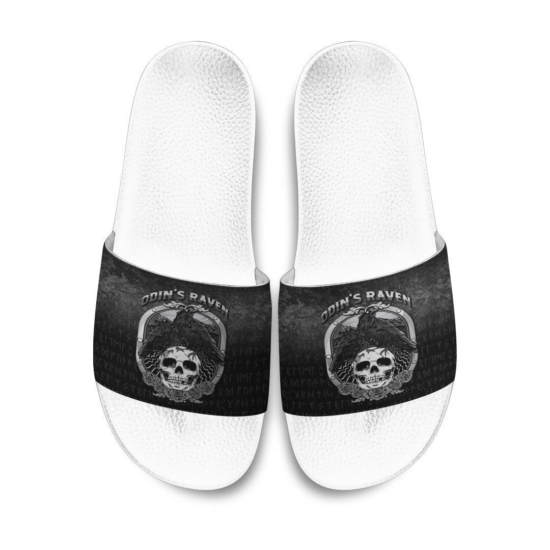 Slide Sandals Odins Raven Norse Mythology Ravens Midgard Birds Crow Slide Sandals