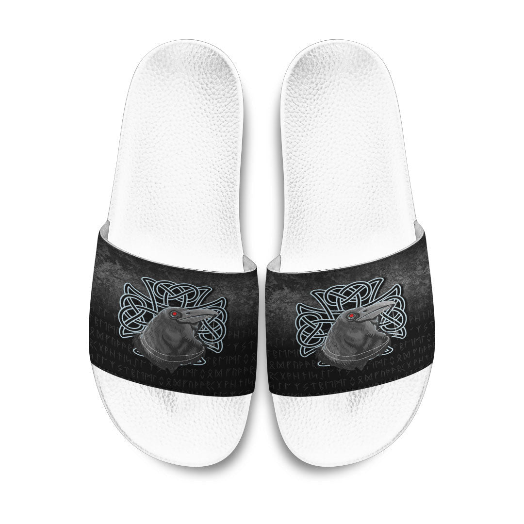 Slide Sandals Raven Viking Warrior Norse Slide Sandals