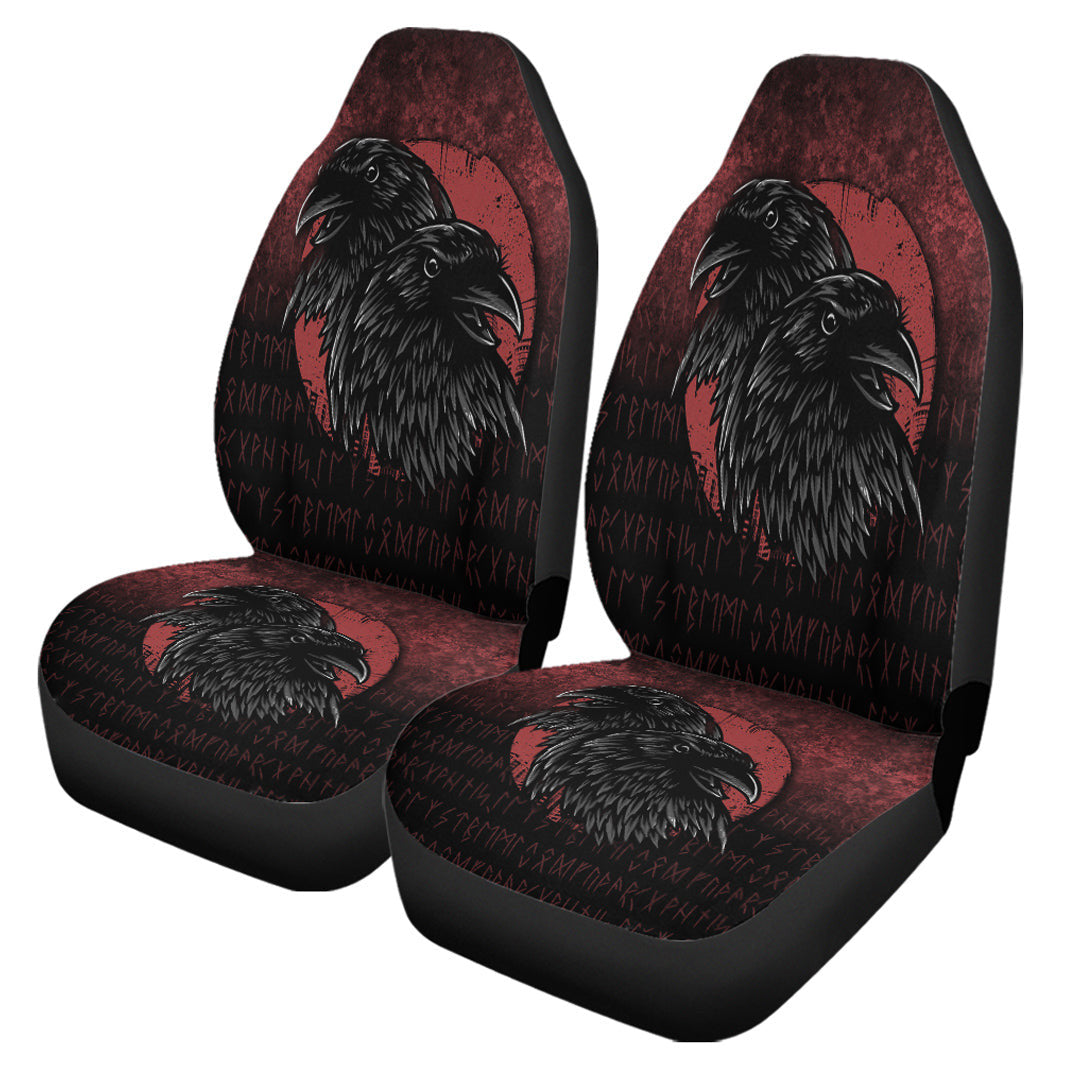 Car Seat Covers Huginn And Muninn Birds Norse Mythology Crow Hunters Wildlife Animals Car Seat Covers