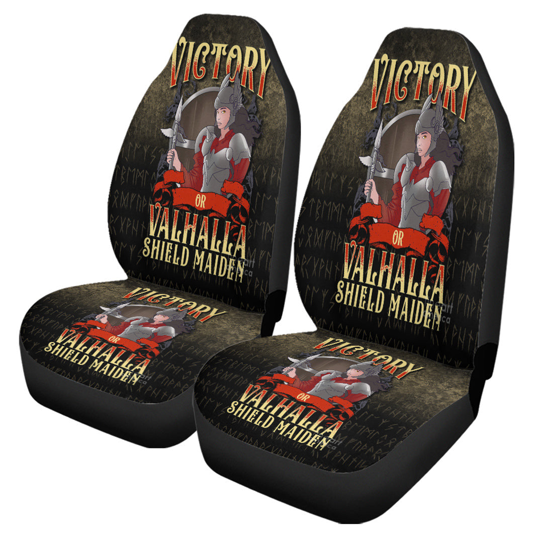 Car Seat Covers Cute Victory Or Valhalla Shield Maiden Norse Viking Warrior Car Seat Covers