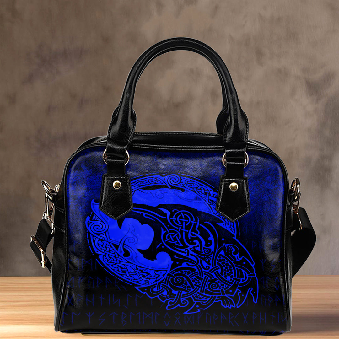Shoulder Handbag Fenrir Viking 3D Tattoo Blue Version Shoulder Handbag