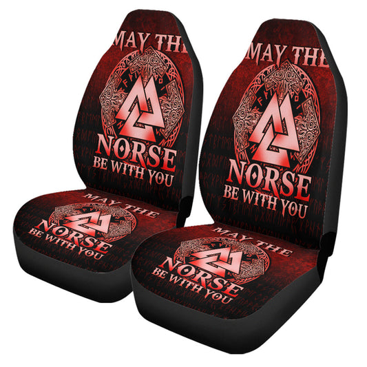 Car Seat Covers May The Norse Be With You Viking Red Version Car Seat Covers
