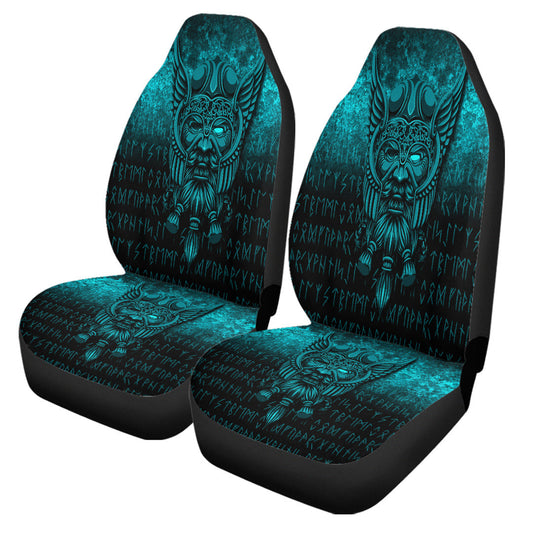 Car Seat Covers Viking Odin Allfather In Asgard Cyan Version Car Seat Covers