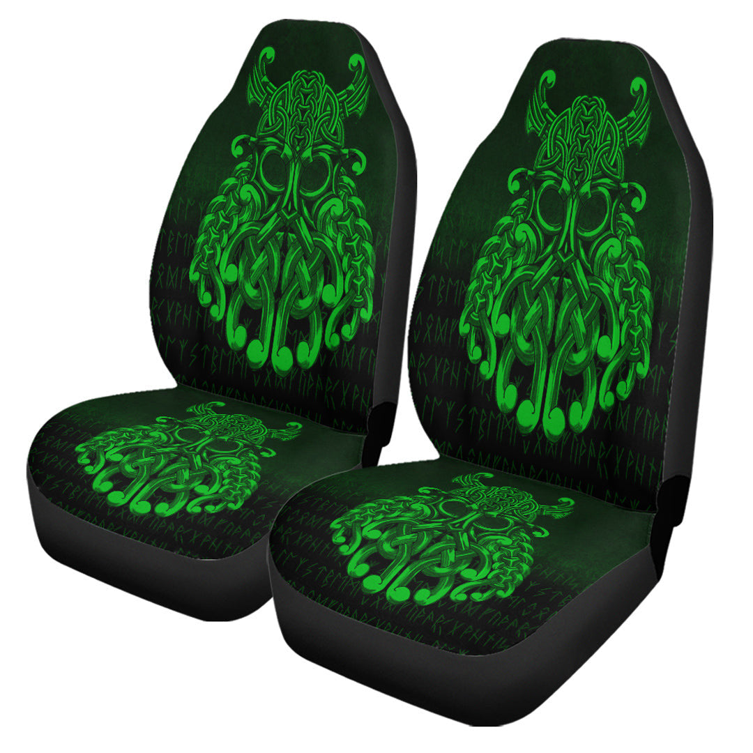 Car Seat Covers Vikings Odin Valhalla Green Version Car Seat Covers
