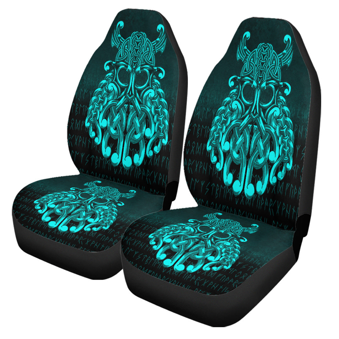 Car Seat Covers Vikings Odin Valhalla Cyan Version Car Seat Covers