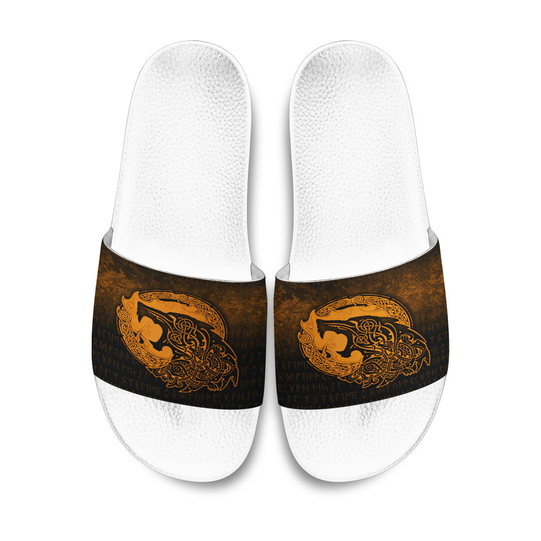 Slide Sandals Fenrir Viking 3D Tattoo Gold Version Slide Sandals