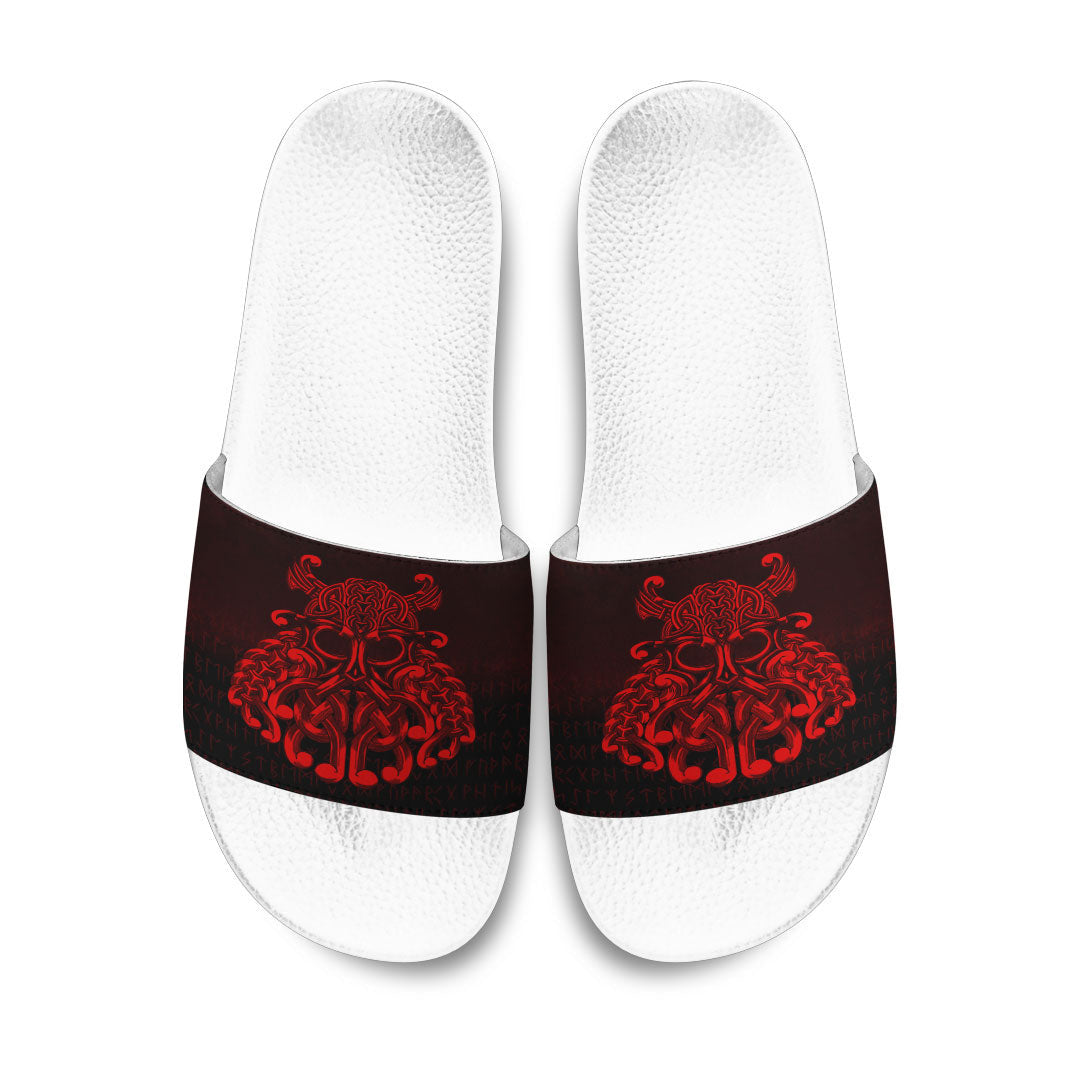 Slide Sandals Vikings Odin Valhalla Red Version Slide Sandals