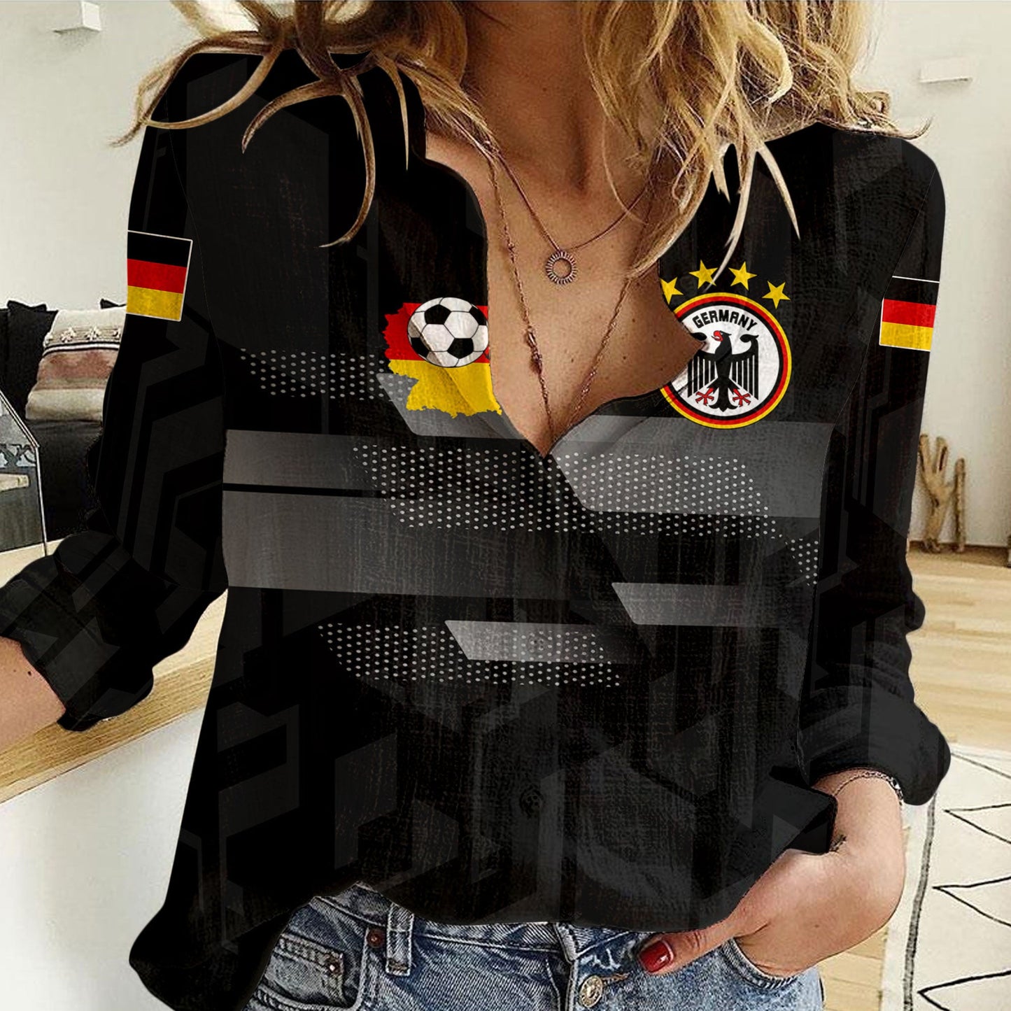 Clothing Germany Sport Black Women Casual Shirt
