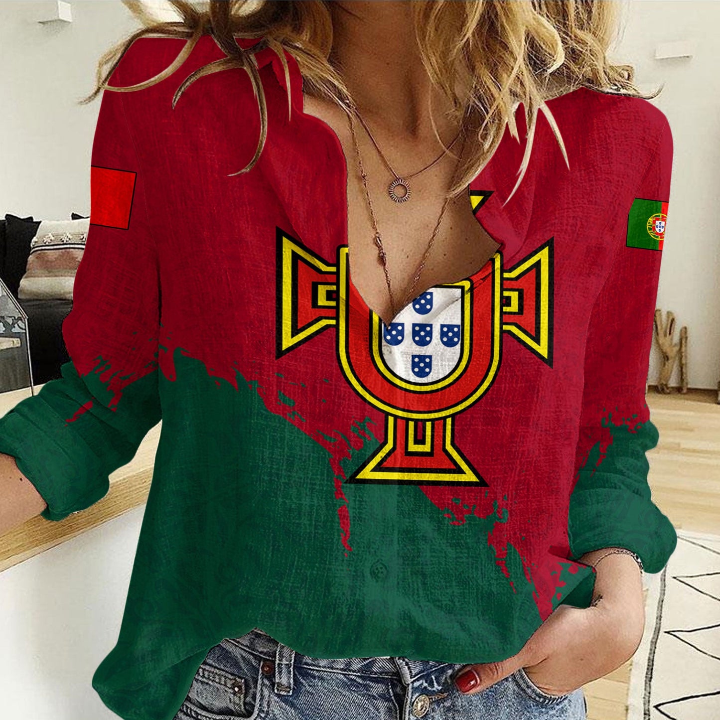 Clothing Portugal Sport Women Casual Shirt