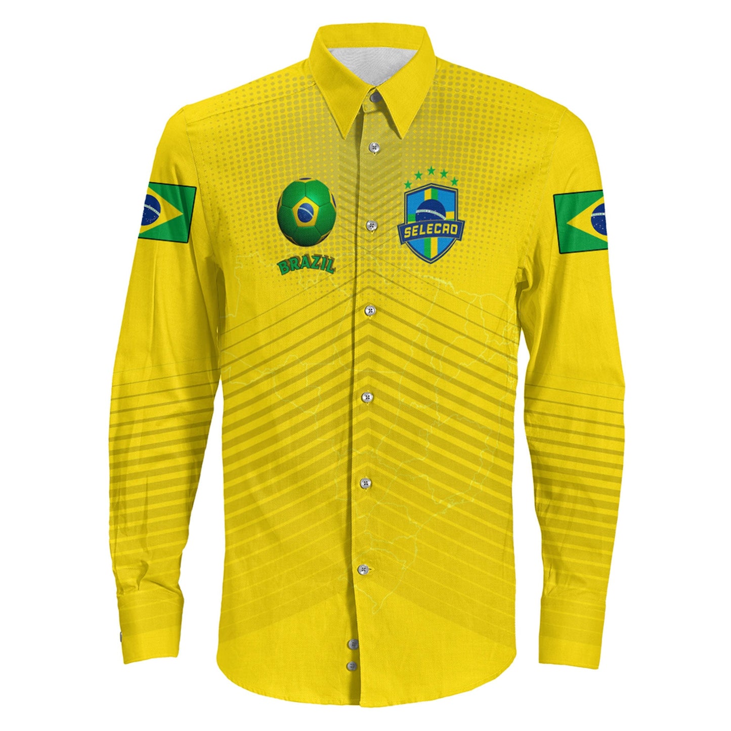 Clothing Brazil Sport Long Sleeve Button Shirt