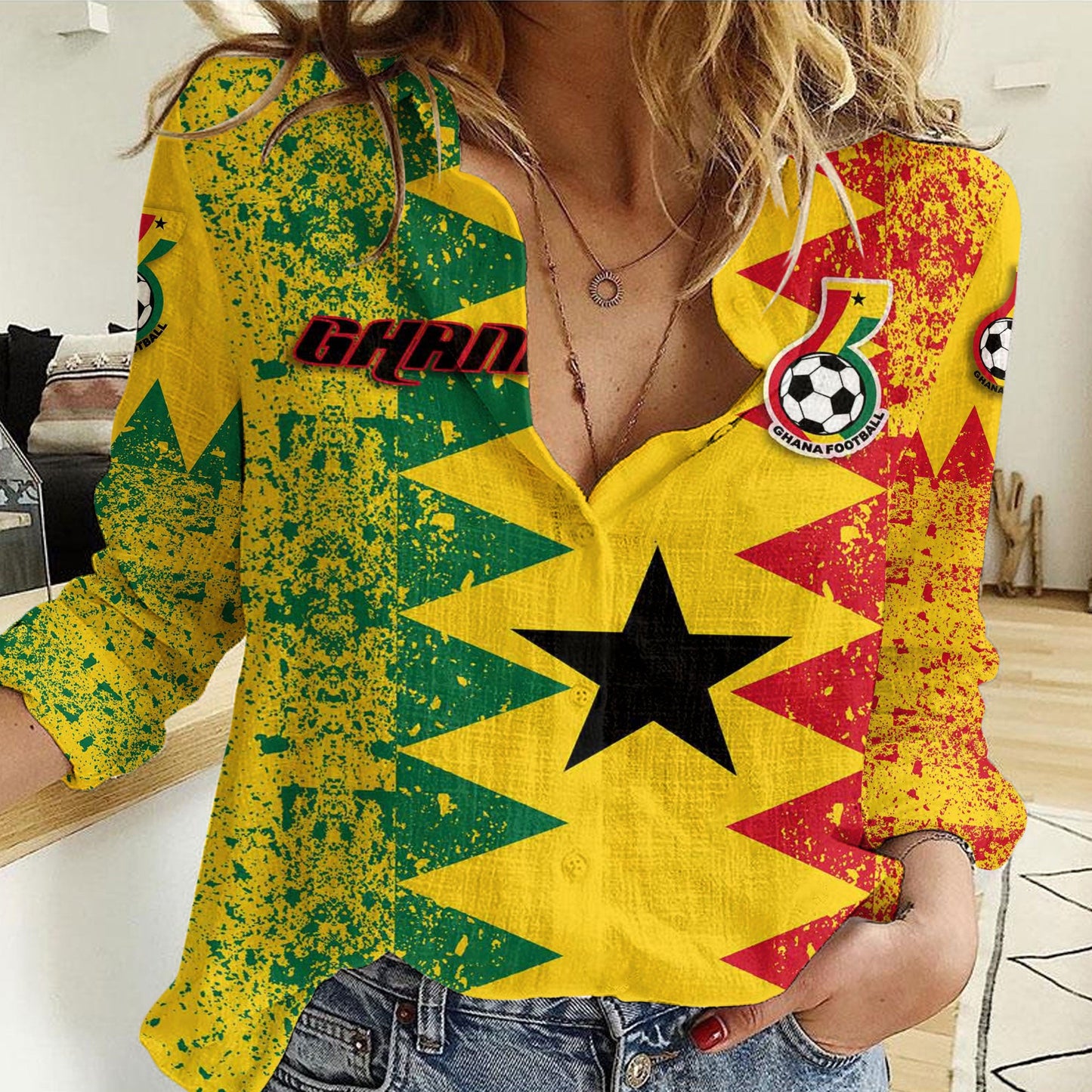 Clothing Ghana Kenter Pattern Sport Women Casual Shirt