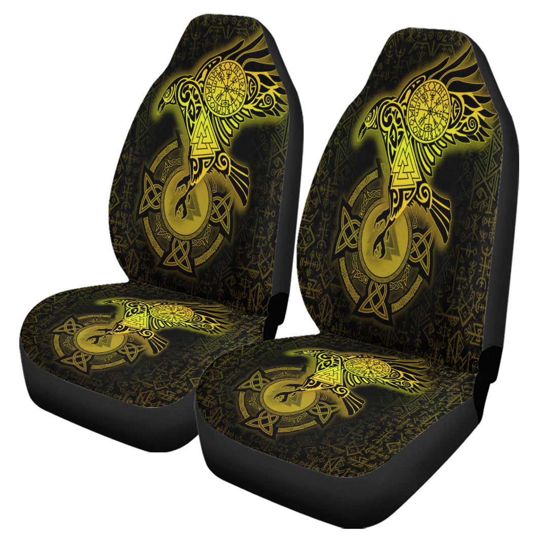 Car Seat Covers Celtic Raven Special Yellow Viking Car Seat Covers
