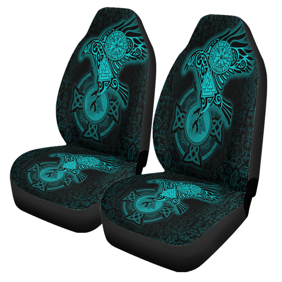 Car Seat Covers Celtic Raven Turquoise Viking Car Seat Covers