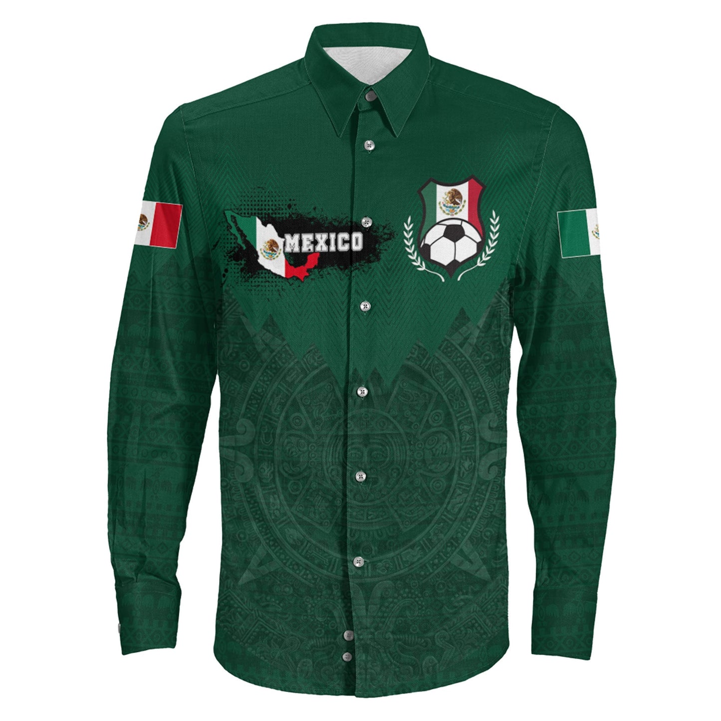 Clothing Mexico El Tri Football Long Sleeve Button Shirt