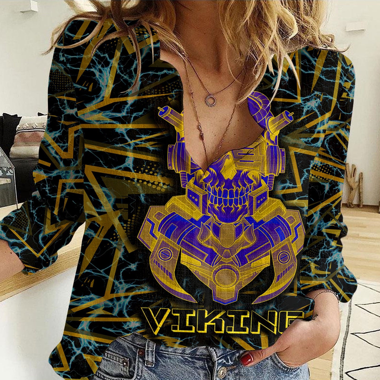 Clothing Viking 3D Robo Warrior Women Casual Shirt