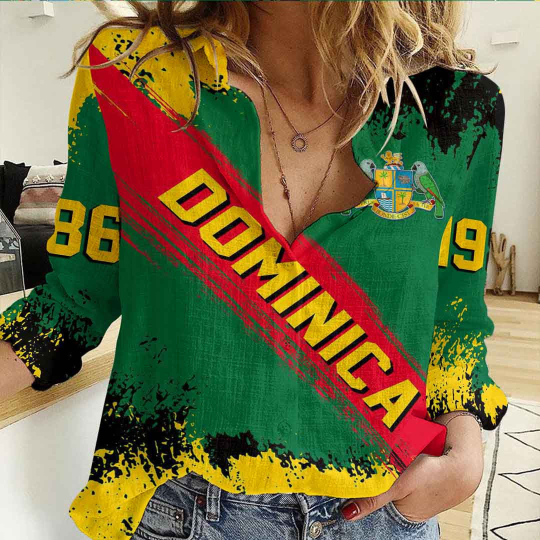 Clothing Dominica Founded Brush Pattern Women's Casual Shirt