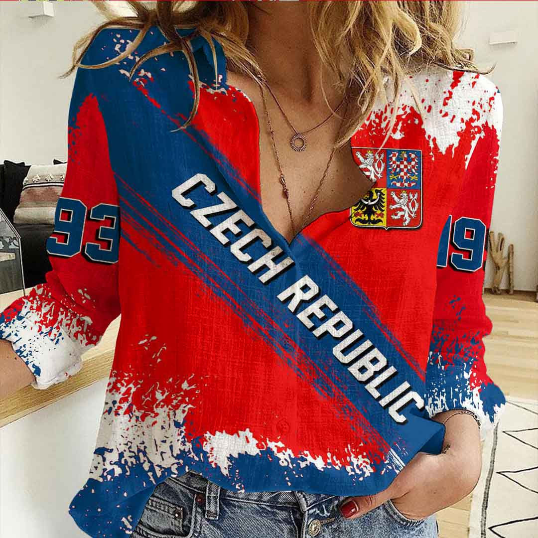 Clothing Czech Republic Founded Brush Pattern Women's Casual Shirt