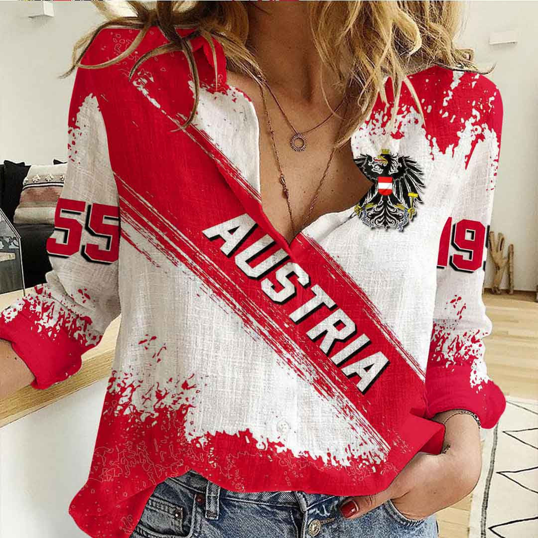 Clothing Austria Founded Brush Pattern Women's Casual Shirt