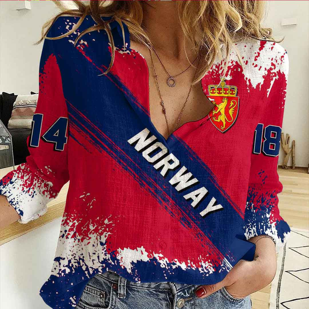 Clothing Norway Founded Brush Pattern Women's Casual Shirt