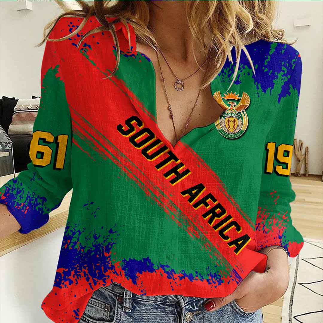Clothing South Africa Founded Brush Pattern Women's Casual Shirt