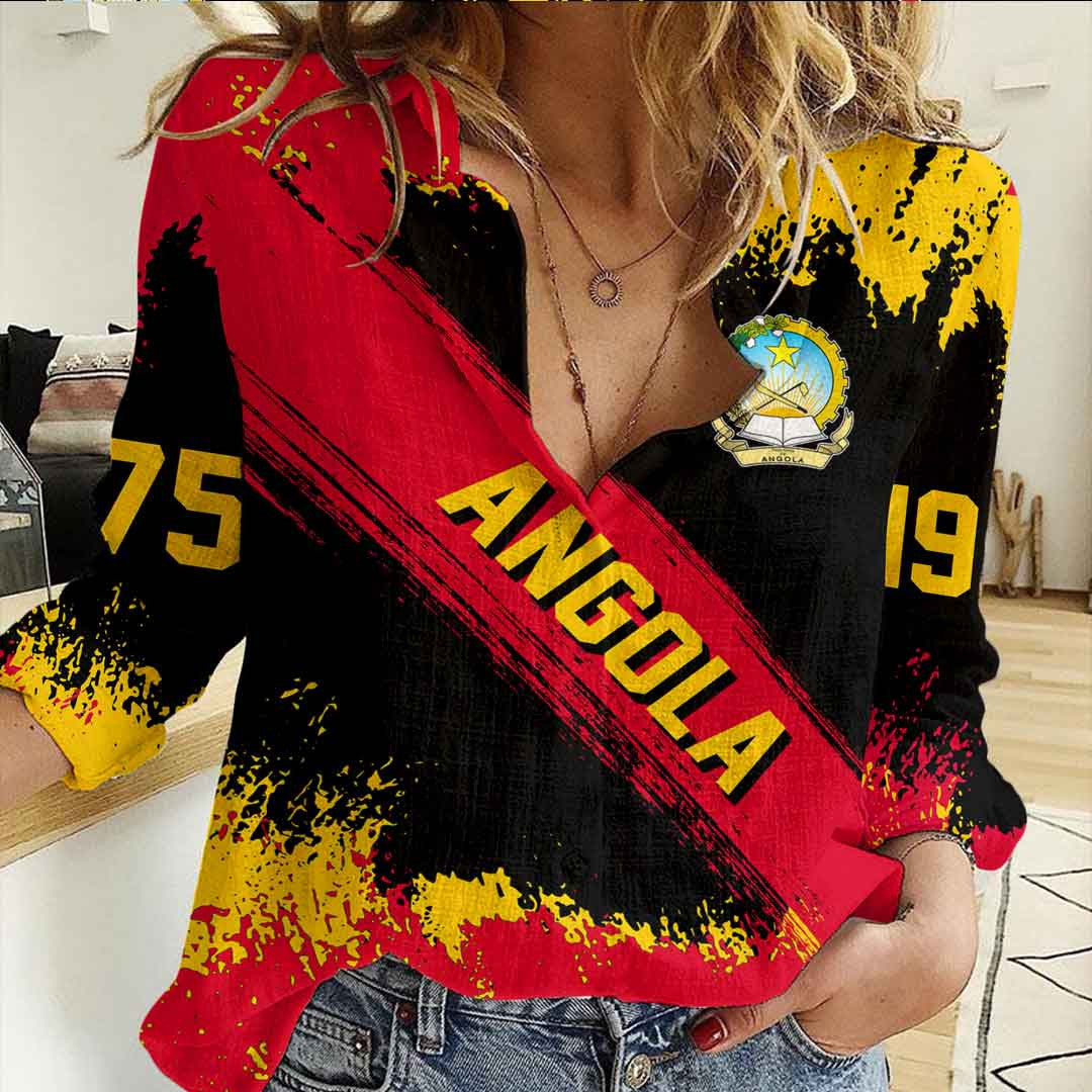 Clothing Angola Founded Brush Pattern Women's Casual Shirt