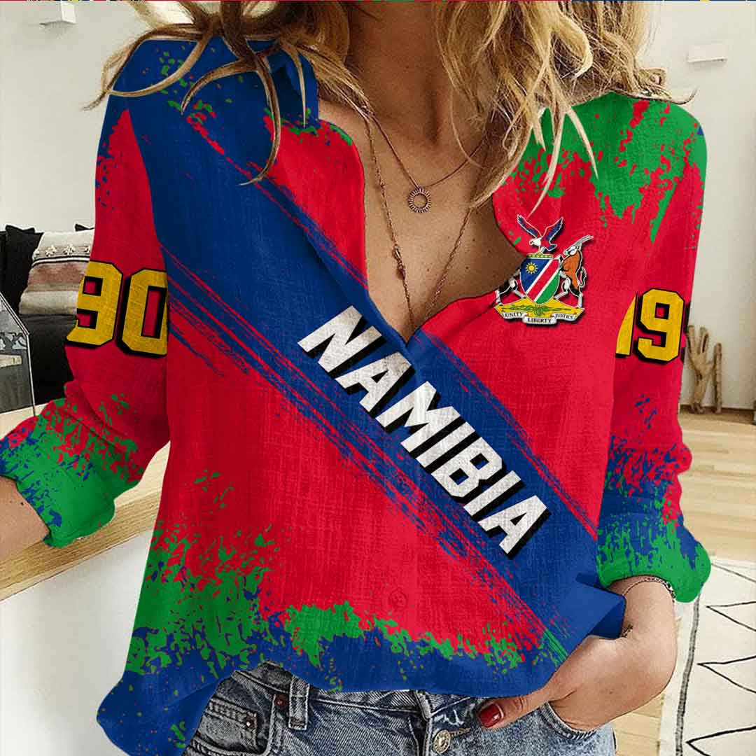 Clothing Namibia Founded Brush Pattern Women's Casual Shirt