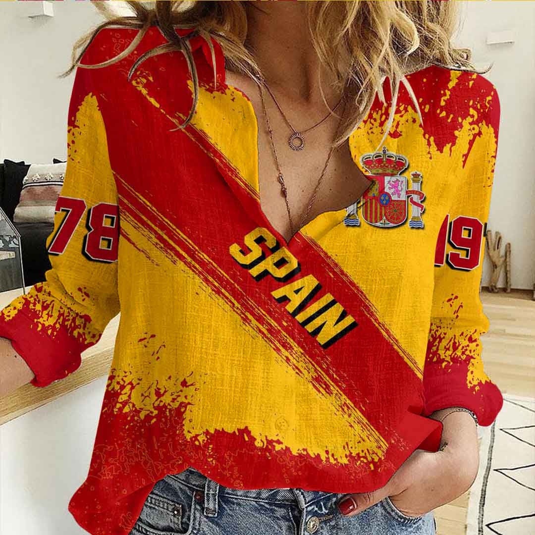 Clothing Spain Founded Brush Pattern Women's Casual Shirt