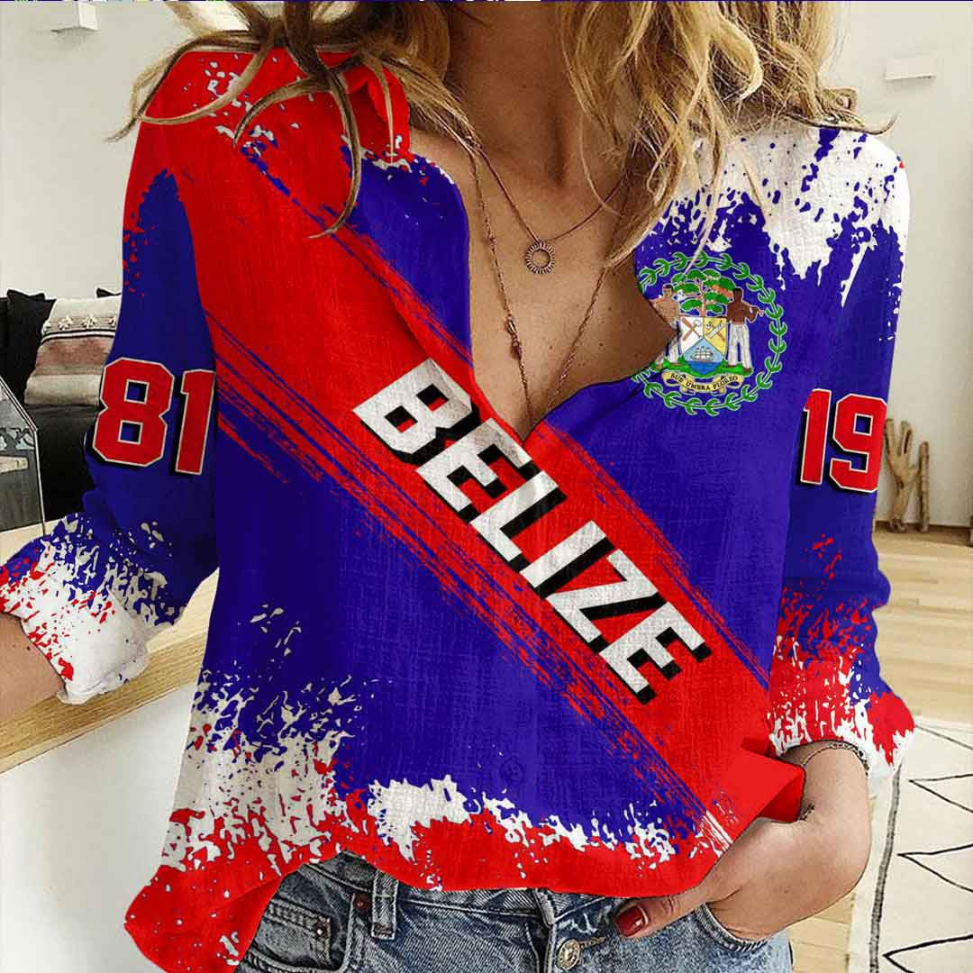 Clothing Belize Founded Brush Pattern Women's Casual Shirt