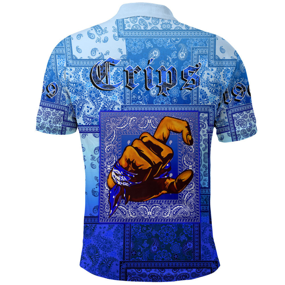 Santa Crips Gang Paisley Gradient Football Polo Shirt