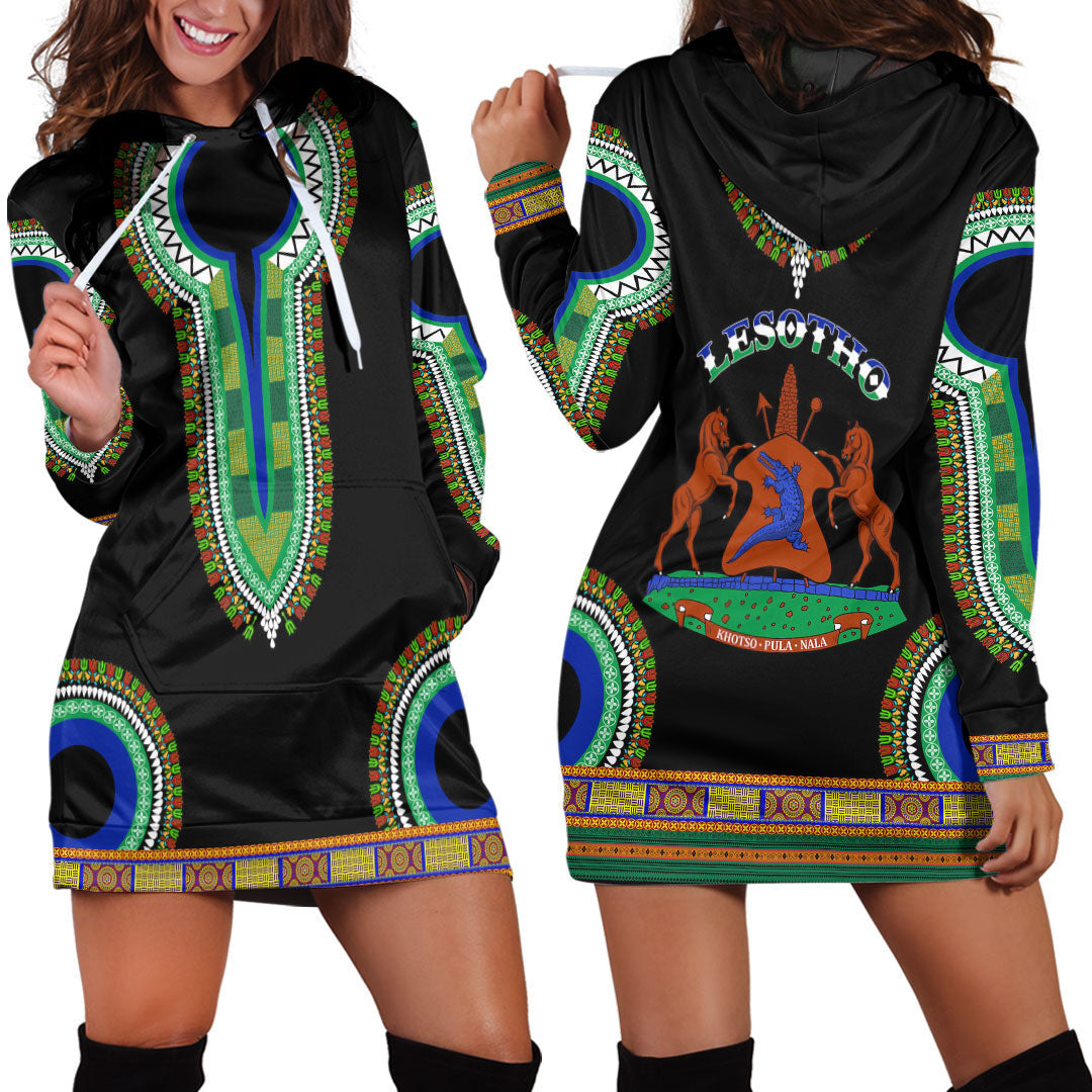 Clothing Lesotho Dashiki Hoodie Dress
