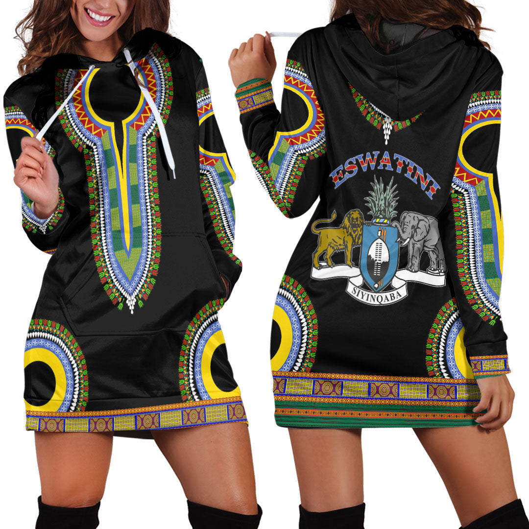 Clothing Eswatini Dashiki Hoodie Dress