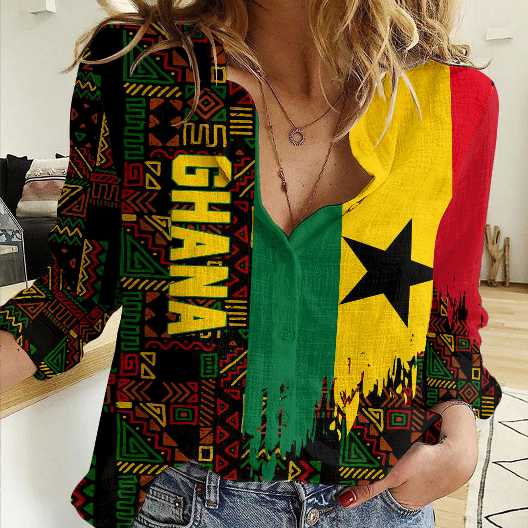 Clothing Ghana Kente Pattern Women's Casual Shirt