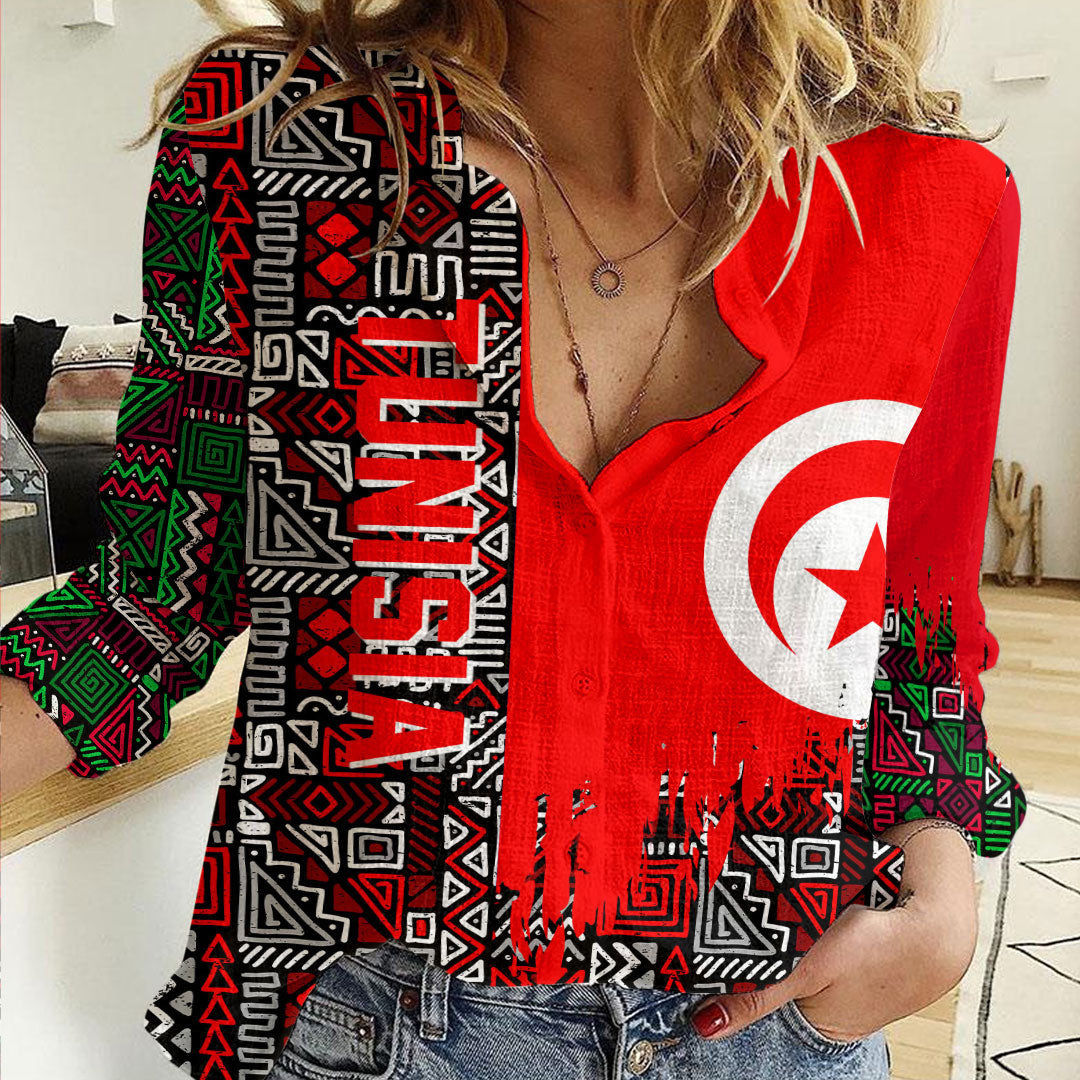 Clothing Tunisia Kente Pattern Women's Casual Shirt