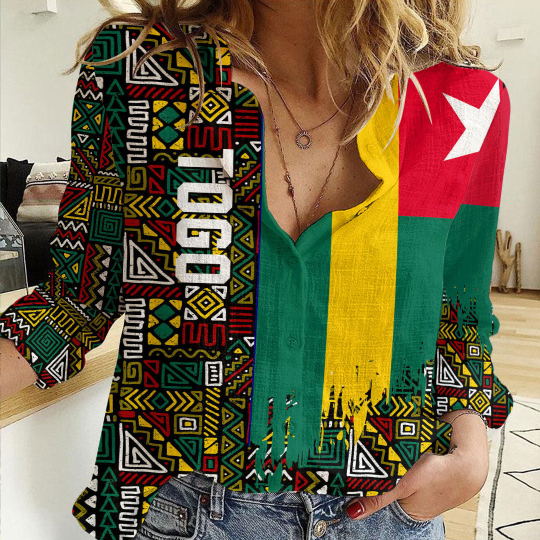 Clothing Togo Kente Pattern Women's Casual Shirt