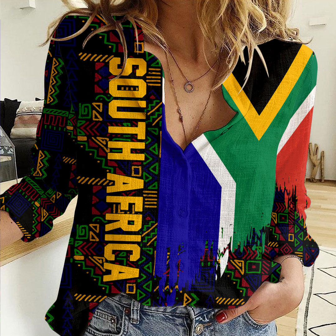 Clothing South Africa Kente Pattern Women's Casual Shirt