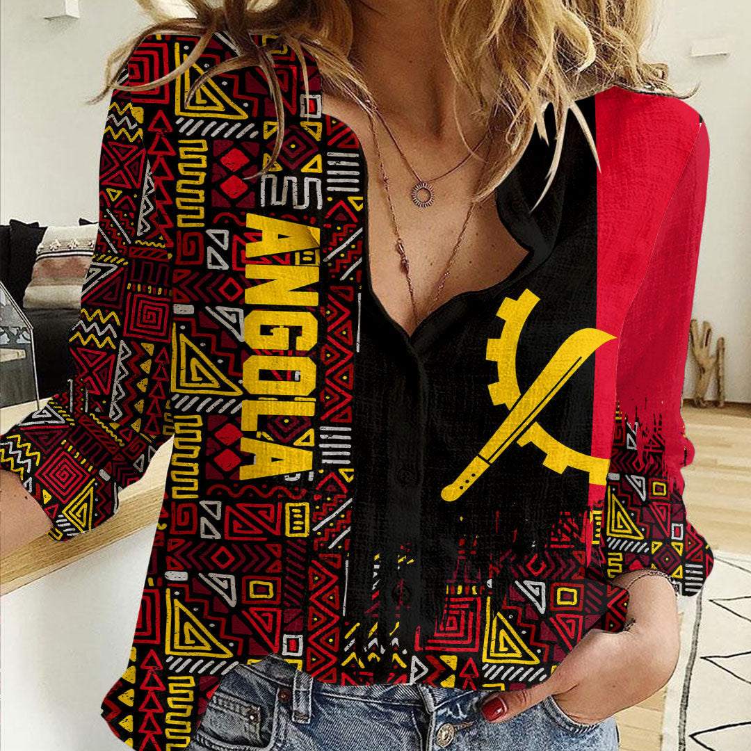 Clothing Angola Kente Pattern Women's Casual Shirt