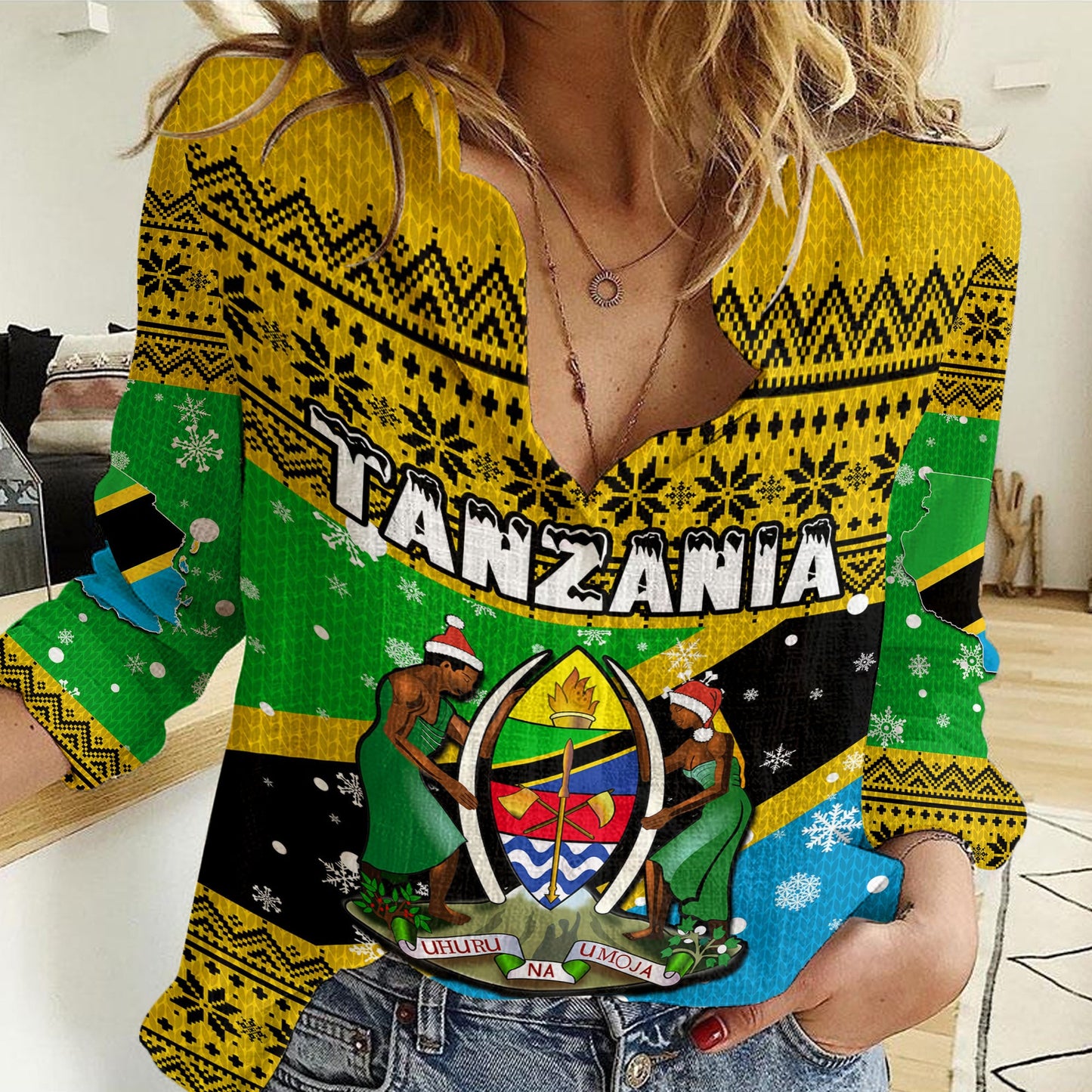 Clothing Tanzania Christmas Women Casual Shirt