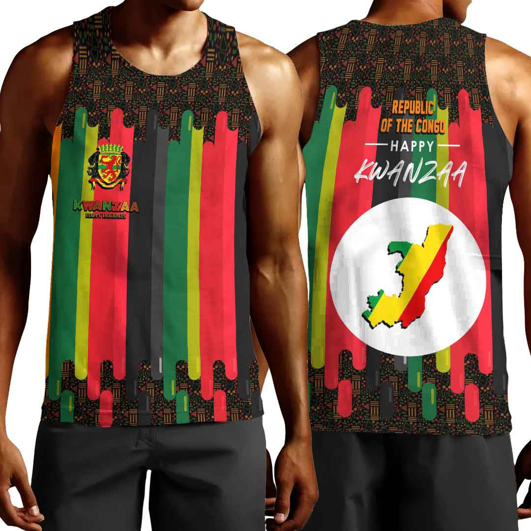 Clothing Republic of the Congo Happy Kwanzaa Men's Tank Top