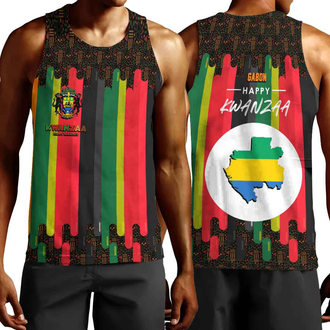 Clothing Gabon Happy Kwanzaa Men's Tank Top