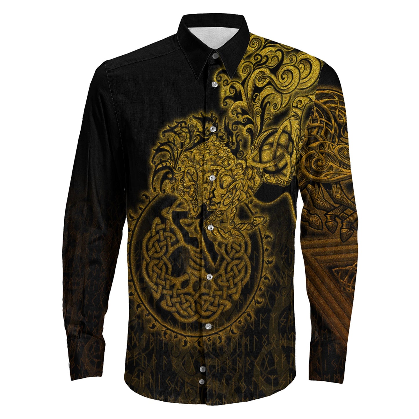 Clothing Sleipnir Gold Viking Long Sleeve Button Shirt