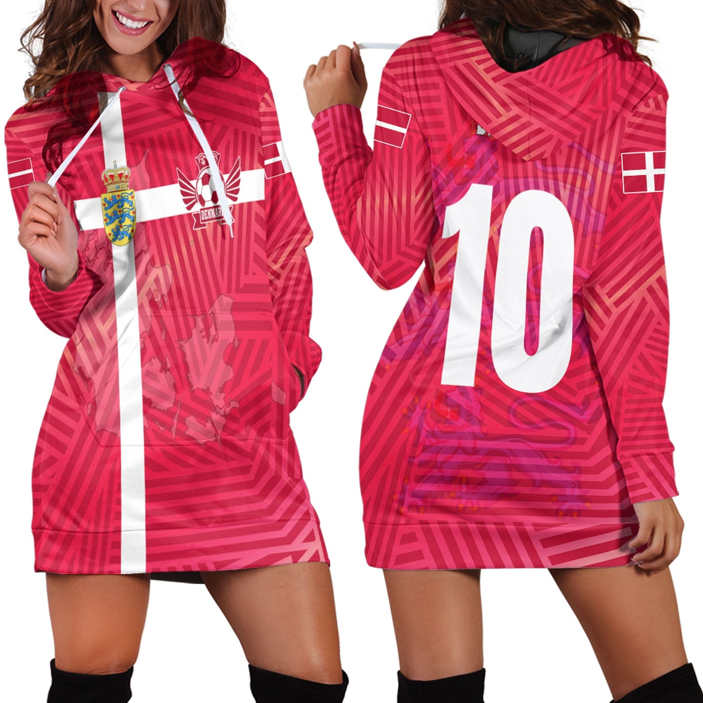 Clothing Denmark Sport Symbol Style Hoodie Dress