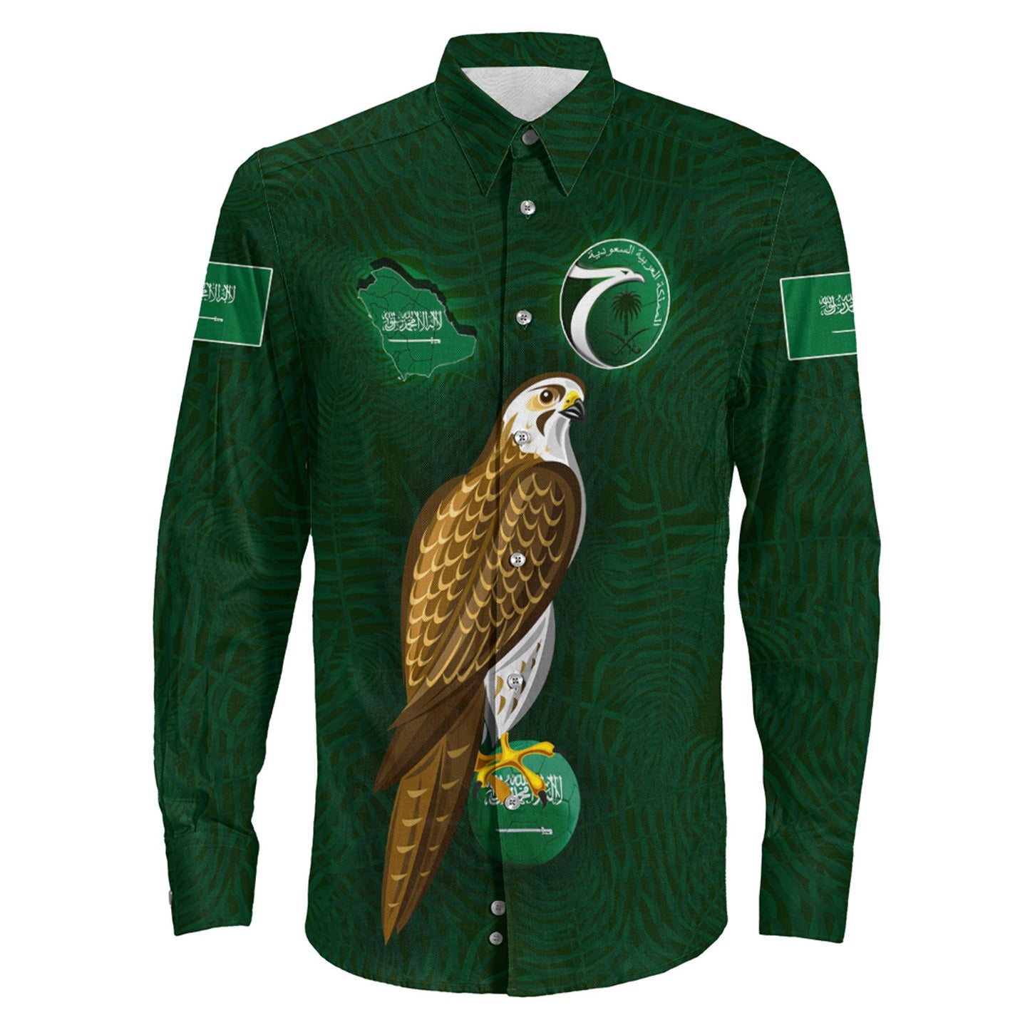 Clothing Saudi Arabia Sport Symbol Style Long Sleeve Button Shirt