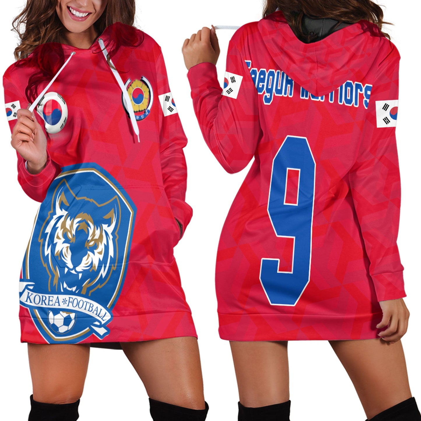 Clothing Custom Korea Soccer Style Hoodie Dress