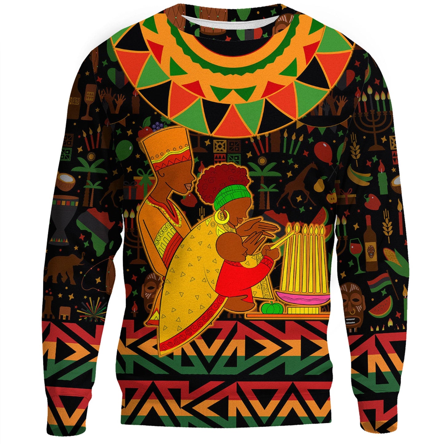 Clothing Happy Kwanzaa Africa Pattern Sweatshirts