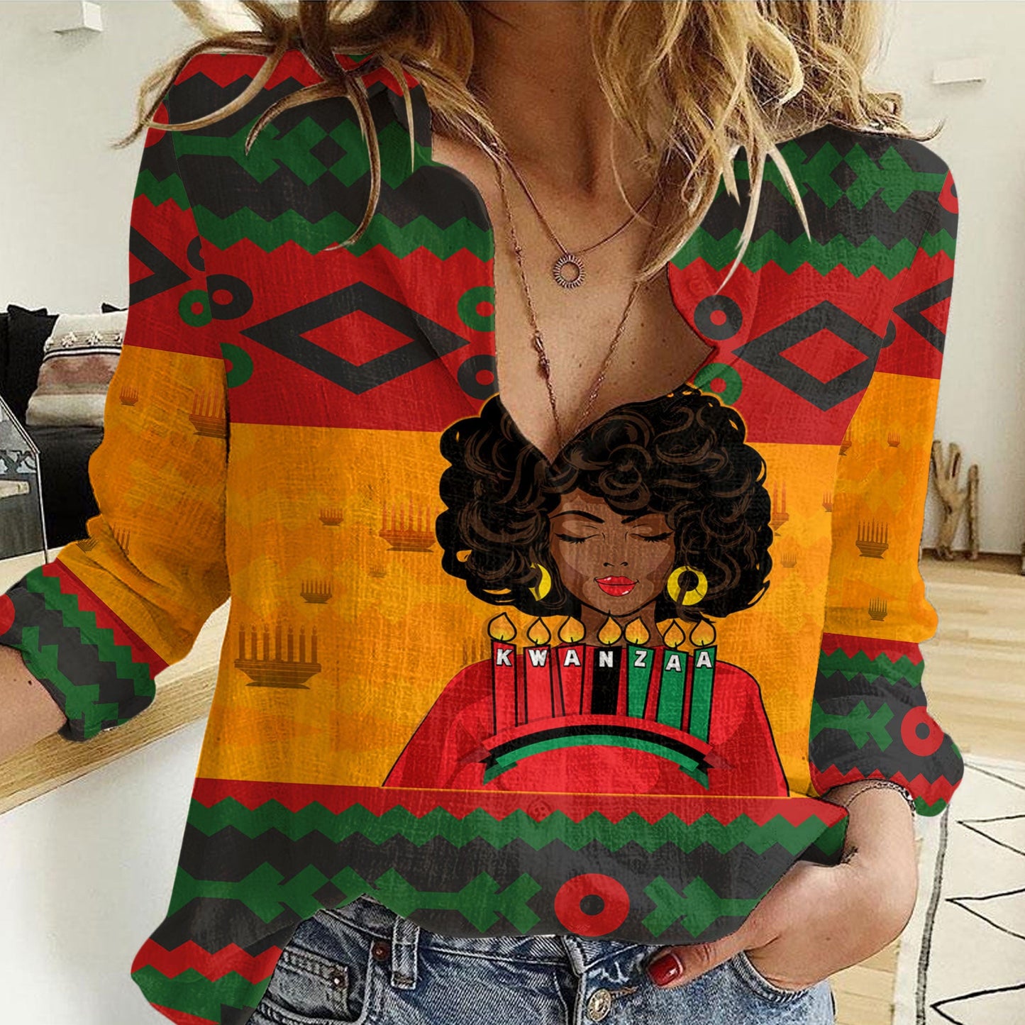 Clothing Happy Kwanzaa Black Women Women Casual Shirt