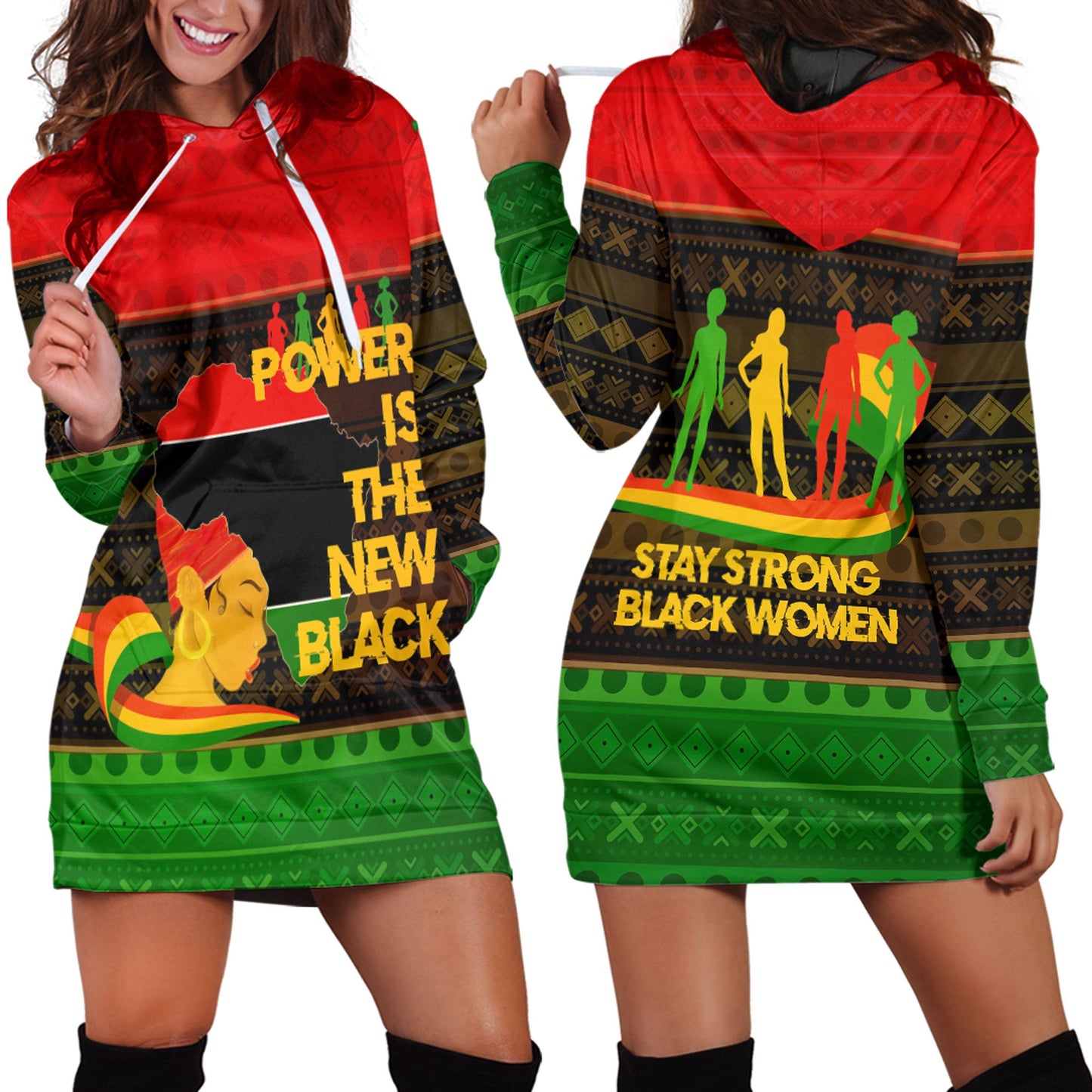 Clothing Black History Month, Stay Strong Black Women Hoodie Dress