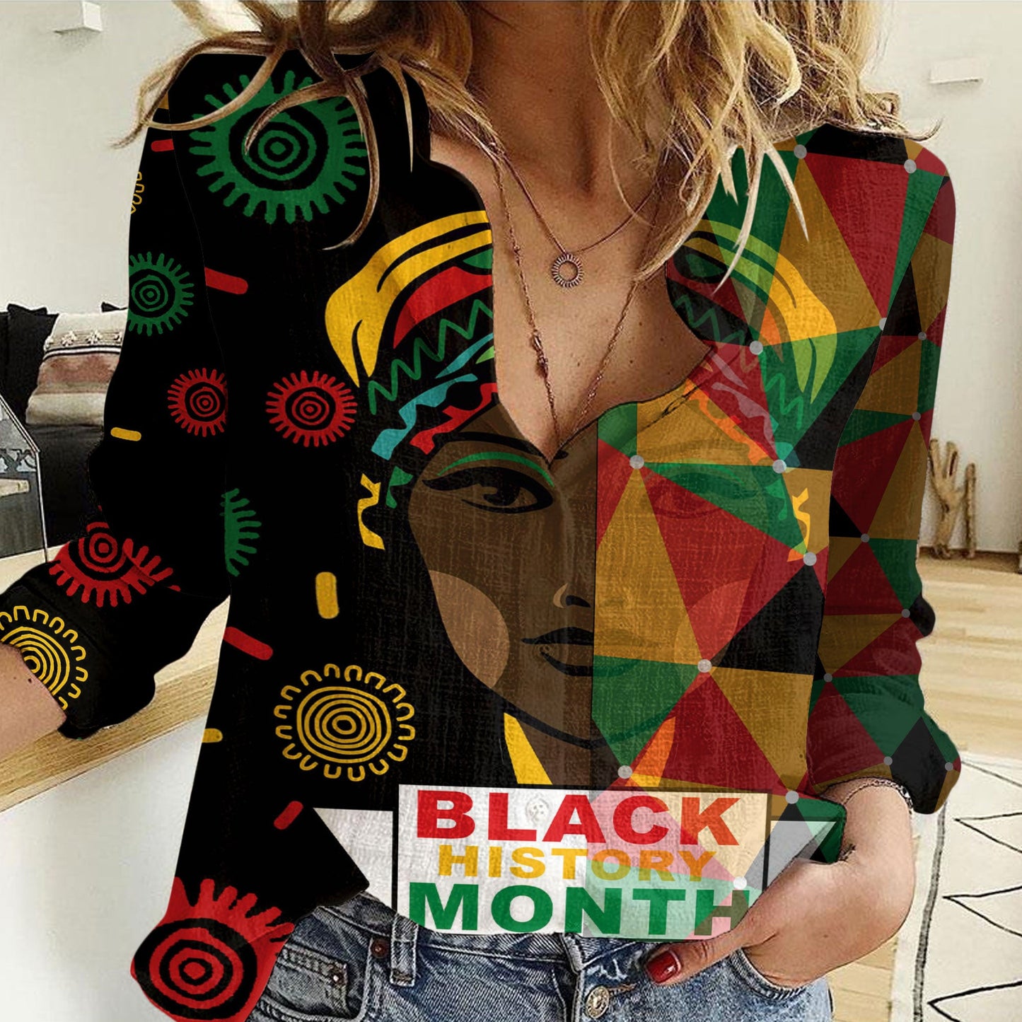Africazone Clothing Black History Month Juneteenth Women Casual Shirt